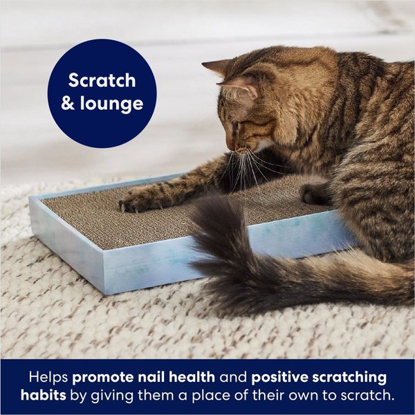 Show full view: Frisco Double-Wide Cat Scratcher Toy with Catnip, 1 count, Blue Tie Dye slide 3 of 5
