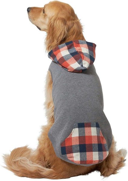 Show full view: Frisco Plaid Dog & Cat Hoodie, Multi-Check Plaid, XX-Large slide 3 of 7