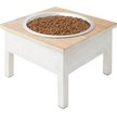 Show in main carousel: Frisco Wooden Patina Stool Dog Single Bowl Diner, White, 12 cup, 1 count slide 3 of 9