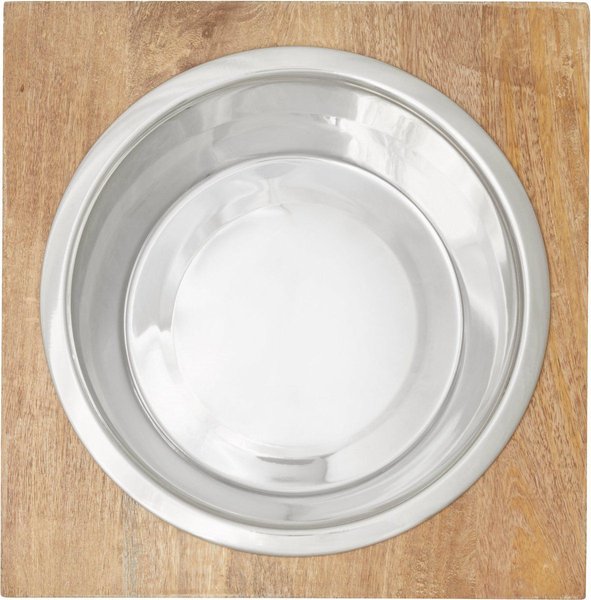 Show full view: Frisco Wooden Patina Stool Dog Single Bowl Diner, White, 12 cup, 1 count slide 4 of 9