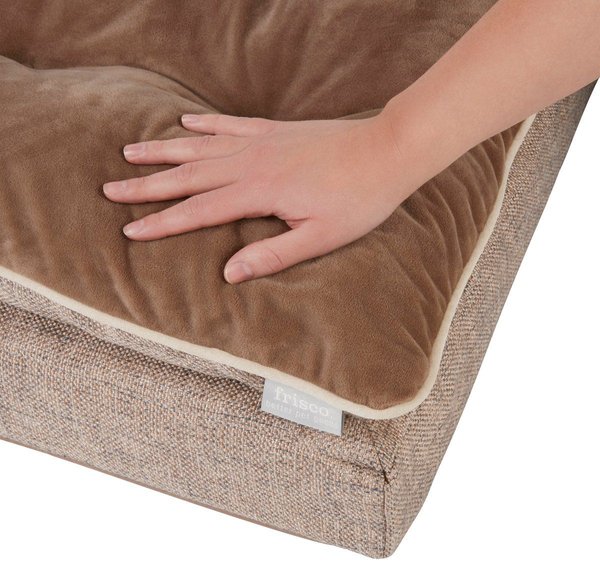Show full view: Frisco Plush Orthopedic Pillowtop Dog Bed w/Removable Cover, Beige, XX-Large slide 4 of 8
