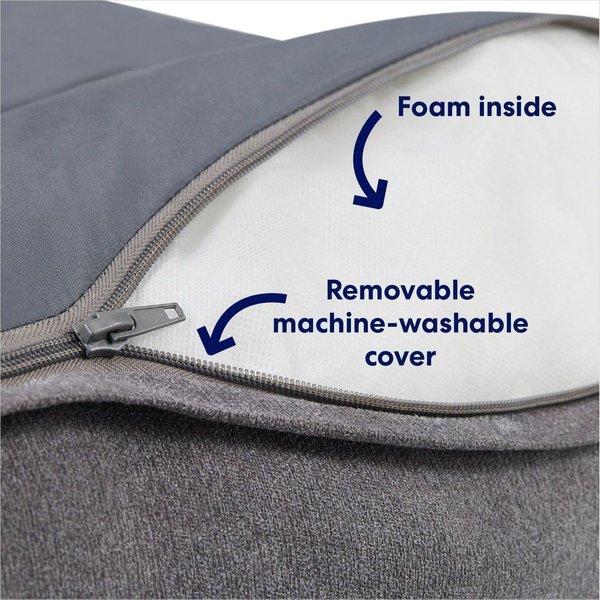 Show full view: Frisco Plush Orthopedic Pillowtop Dog Bed w/Removable Cover, Gray, X-Large slide 3 of 7