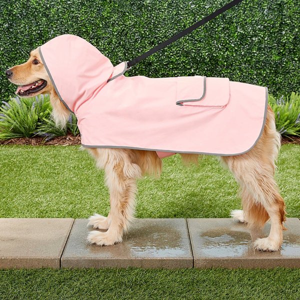 Show full view: Frisco Lightweight Reversible Packable Travel Dog Raincoat, Pink, XX-Large slide 9 of 10