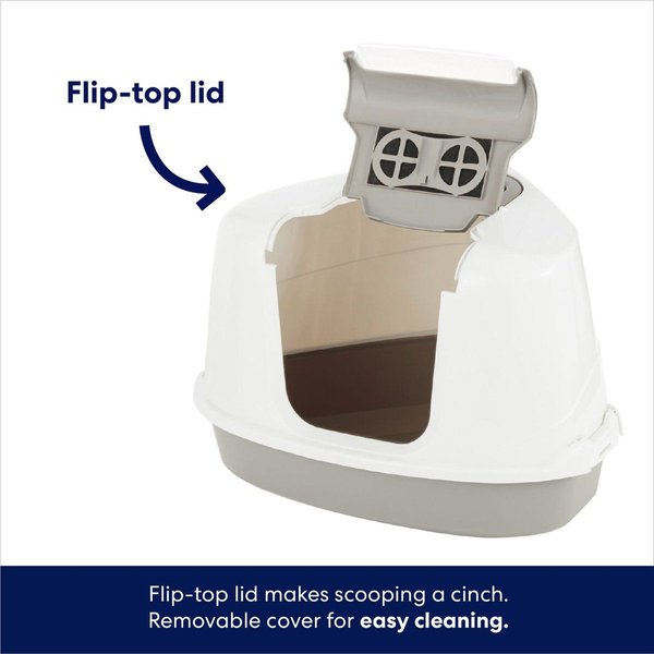 Show full view: Frisco Flip Top Hooded Corner Cat Litter Box, Large, 21-in slide 3 of 6