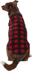 Frisco Ultra Lightweight Plaid Dog & Cat Fleece Vest, Red Plaid, Small