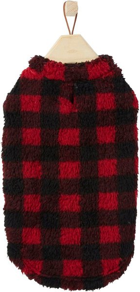 Show full view: Frisco Ultra Lightweight Plaid Dog & Cat Fleece Vest, Red Plaid, Small slide 4 of 7