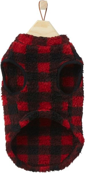 Show full view: Frisco Ultra Lightweight Plaid Dog & Cat Fleece Vest, Red Plaid, Small slide 5 of 7