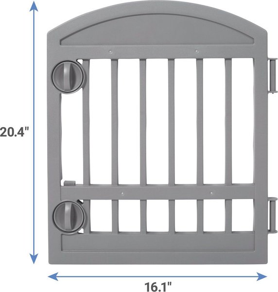 Show full view: Frisco 8 Panel Plastic Dog Exercise Playpen with Door, 34-in H, Gray slide 3 of 10