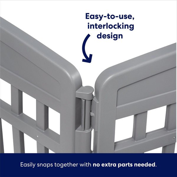 Show full view: Frisco 8 Panel Plastic Dog Exercise Playpen with Door, 34-in H, Gray slide 5 of 10