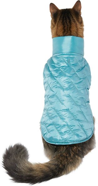 Show full view: Frisco Lightweight Packable Insulated Dog & Cat Quilted Puffer Coat, Ocean Teal, Small slide 3 of 8