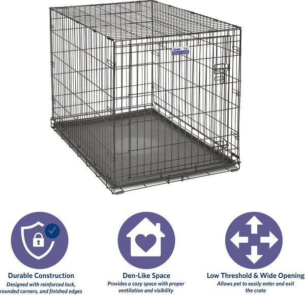 Show full view: MidWest iCrate Fold & Carry Single Door Collapsible Wire Dog Crate, 42-in slide 6 of 10