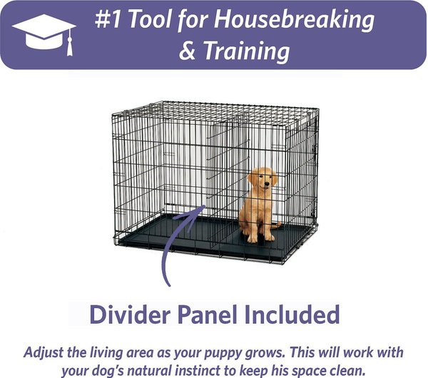 Show full view: MidWest iCrate Fold & Carry Single Door Collapsible Wire Dog Crate, 42-in slide 7 of 10