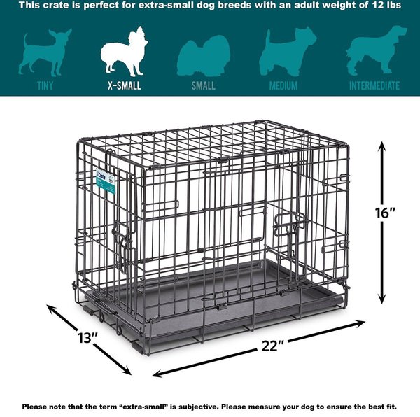 Show full view: MidWest iCrate Fold & Carry Double Door Collapsible Wire Dog Crate, 22-in slide 8 of 10