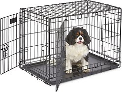 MidWest iCrate Fold & Carry Double Door Collapsible Wire Dog Crate, 30-in
