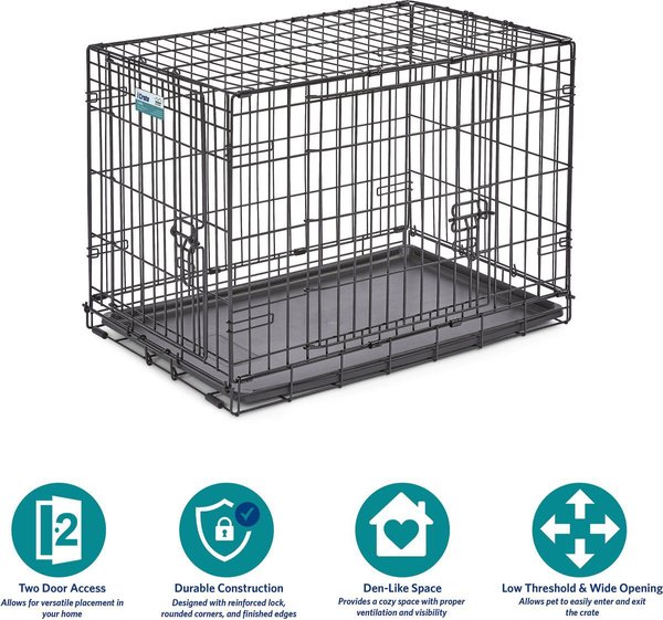 Show full view: MidWest iCrate Fold & Carry Double Door Collapsible Wire Dog Crate, 30-in slide 5 of 10
