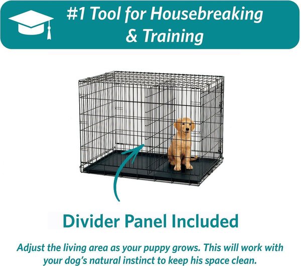 Show full view: MidWest iCrate Fold & Carry Double Door Collapsible Wire Dog Crate, 36-in slide 7 of 10