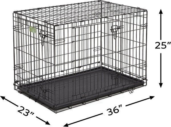 Show full view: MidWest iCrate Fold & Carry Double Door Collapsible Wire Dog Crate, 36-in slide 9 of 10
