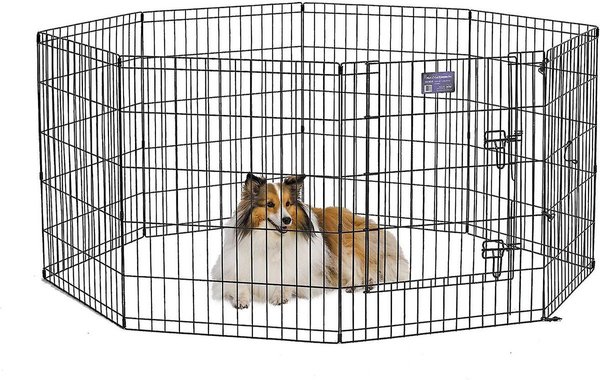 Show full view: MidWest Wire Dog Exercise Pen with Step-Thru Door, Black E-Coat, 30-in slide 5 of 10