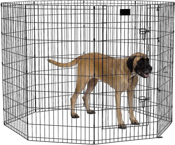 Show full view: MidWest Wire Dog Exercise Pen with Step-Thru Door, Black E-Coat, 48-in slide 5 of 10
