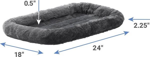 Show full view: MidWest Quiet Time Fleece Dog Crate Mat, Gray, 24-in slide 4 of 8