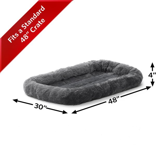 Show full view: MidWest Quiet Time Fleece Dog Crate Mat, Gray, 48-in slide 4 of 8