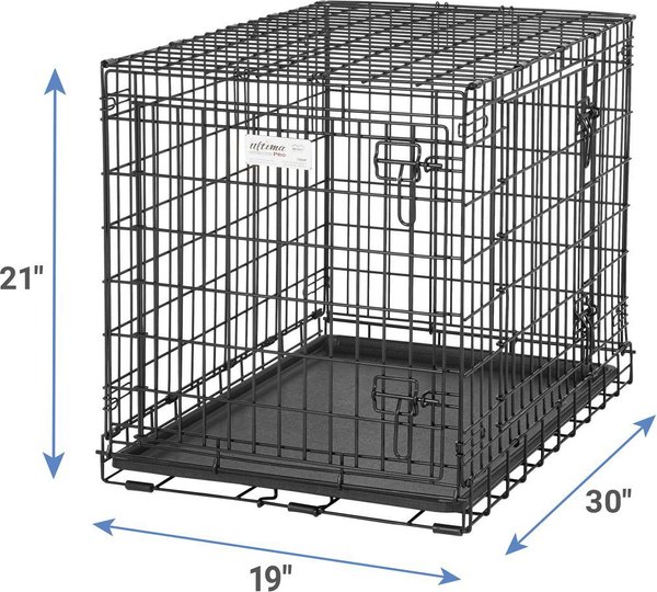Show full view: MidWest Ultima Pro Double Door Collapsible Wire Dog Crate, 30-in slide 3 of 7