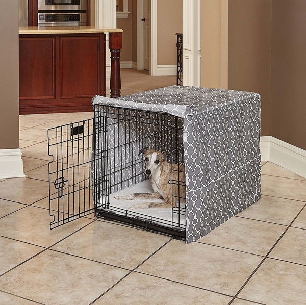 Show full view: MidWest Quiet Time Crate Cover, Gray Geometric, 36-in slide 4 of 7