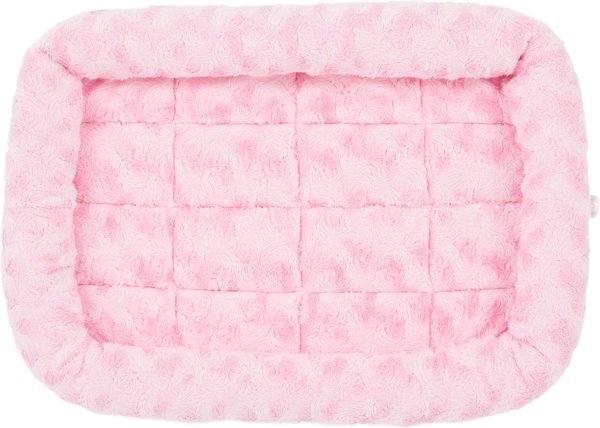 Show full view: MidWest Quiet Time Fashion Plush Bolster Dog Crate Mat, Pink, 24-in slide 4 of 7