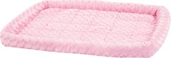 MidWest Quiet Time Fashion Plush Bolster Dog Crate Mat, Pink, 36-in