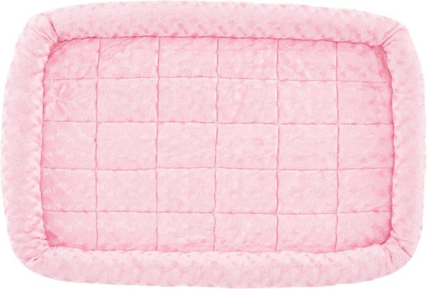Show full view: MidWest Quiet Time Fashion Plush Bolster Dog Crate Mat, Pink, 36-in slide 4 of 7