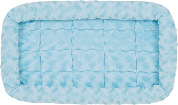 Show full view: MidWest Quiet Time Fashion Plush Bolster Dog Crate Mat, Powder Blue, 24-in slide 4 of 6