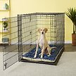 Show in main carousel: MidWest Quiet Time Fleece Reversible Dog Crate Mat, Blue Paw Print, 54-in slide 3 of 7