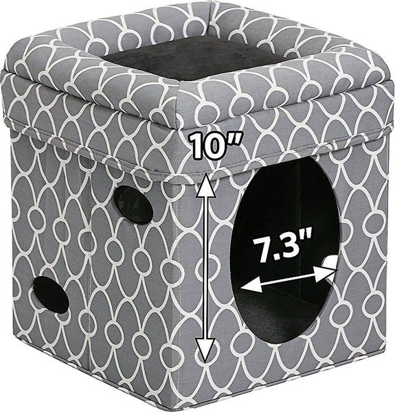 Show full view: MidWest Curious Cube Cat Condo, Geometric Gray slide 3 of 7