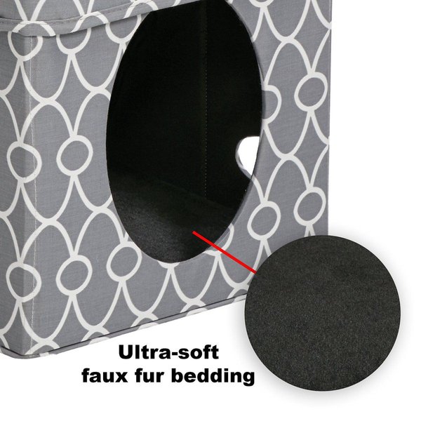 Show full view: MidWest Curious Cube Cat Condo, Geometric Gray slide 4 of 7
