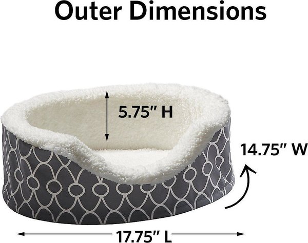 Show full view: MidWest QuietTime Defender Orthopedic Bolster Cat & Dog Bed with Removable Cover, Gray, 17-in slide 5 of 9