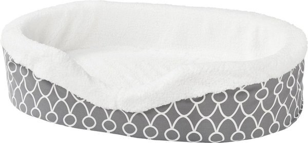 Show full view: MidWest QuietTime Defender Orthopedic Bolster Cat & Dog Bed with Removable Cover, Gray, 35-in slide 3 of 9