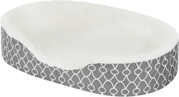 Show full view: MidWest QuietTime Defender Orthopedic Bolster Cat & Dog Bed with Removable Cover, Gray, 41-in slide 3 of 9