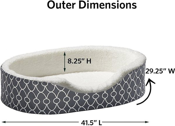 Show full view: MidWest QuietTime Defender Orthopedic Bolster Cat & Dog Bed with Removable Cover, Gray, 41-in slide 5 of 9