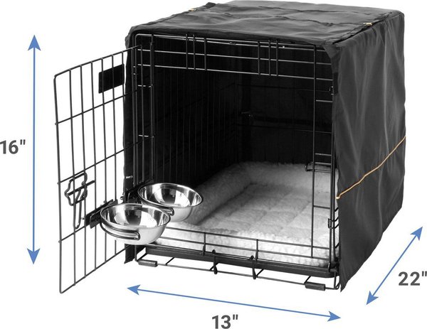 Show full view: MidWest iCrate Double Door Collapsible Wire Dog Crate Kit, Black, 22-in slide 3 of 9