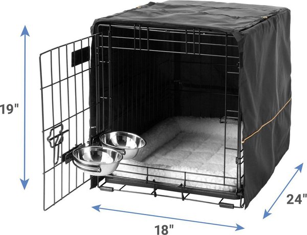 Show full view: MidWest iCrate Double Door Collapsible Wire Dog Crate Kit, Black, 24-in slide 3 of 9