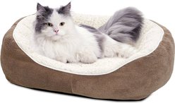 MidWest Overstuffed Micro-Terry Cuddle Dog & Cat Bed, Taupe, Small