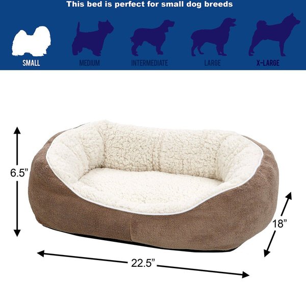 Show full view: MidWest Overstuffed Micro-Terry Cuddle Dog & Cat Bed, Taupe, Small slide 4 of 5