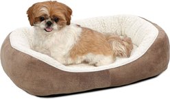 MidWest Overstuffed Micro-Terry Cuddle Dog & Cat Bed, Taupe, Medium