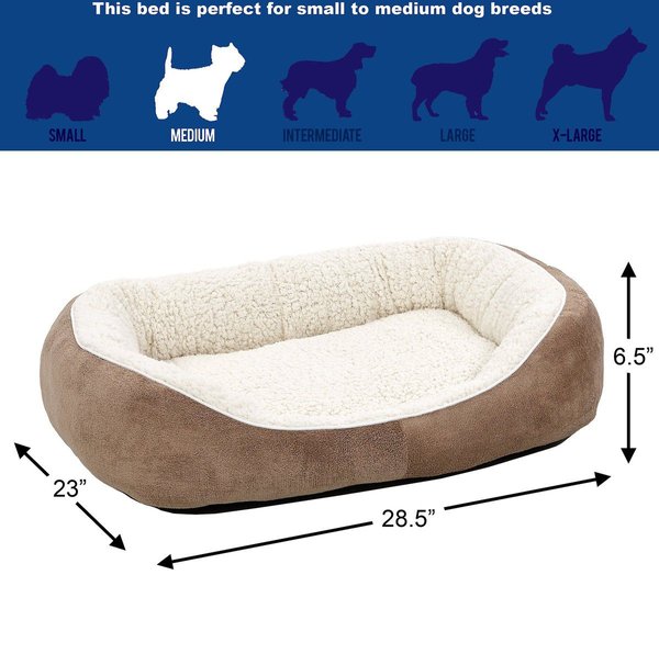 Show full view: MidWest Overstuffed Micro-Terry Cuddle Dog & Cat Bed, Taupe, Medium slide 4 of 5