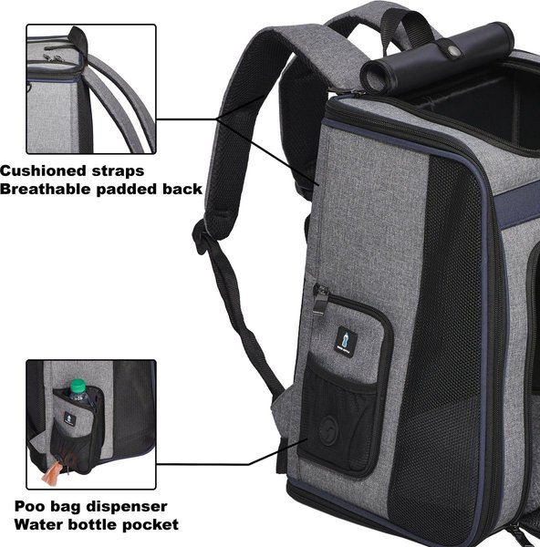 Show full view: MidWest Day Tripper Dog & Cat Backpack, Gray slide 5 of 7