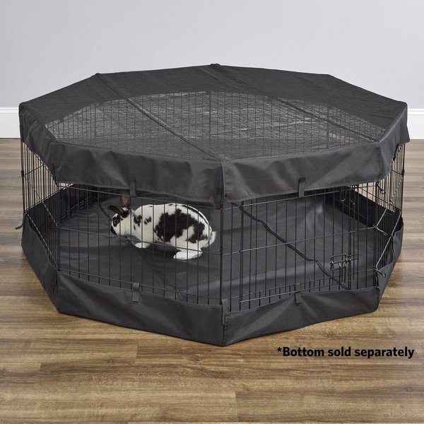 Show full view: MidWest Exercise Pen Top Fabric Mesh Sunscreen Accessory, Octagonal Configuration, Black slide 4 of 8