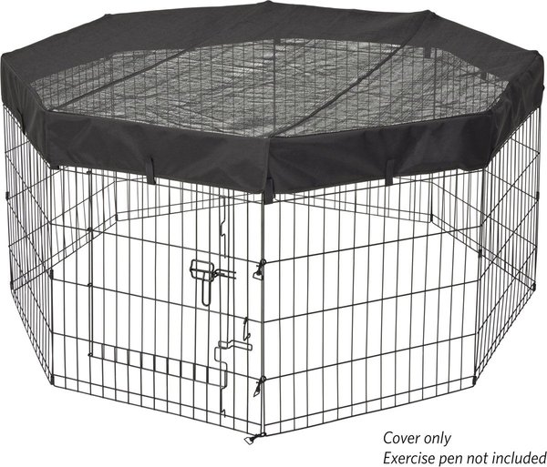 Show full view: MidWest Exercise Pen Top Fabric Mesh Sunscreen Accessory, Octagonal Configuration, Black slide 7 of 8
