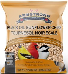 Armstrong Black Oil Unshelled Sunflower Chips Wild Bird Food, 1.8-kg bag