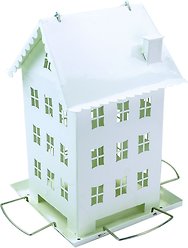 Perky Pet White Farmhouse Seed Wild Bird Feeder