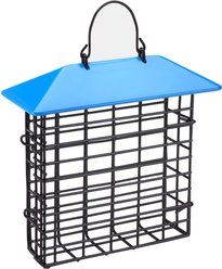 More Birds Cage Single Suet Cake Weather Guard Roof Wild Bird Feeder